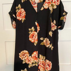 Black floral dress